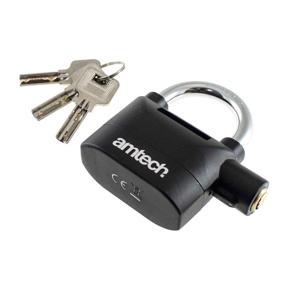 HEAVY DUTY ALARM PADLOCK [USES 6 X LR44 BATTERIES] 110dB