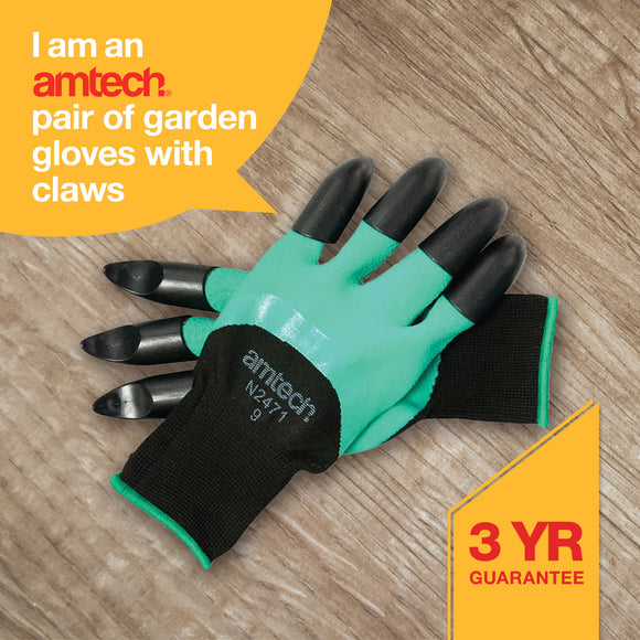 GARDEN GLOVES WITH CLAWS LARGE (SIZE:9)