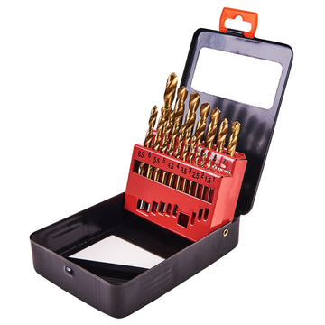 19pc TITANIUM COATED DRILL SET