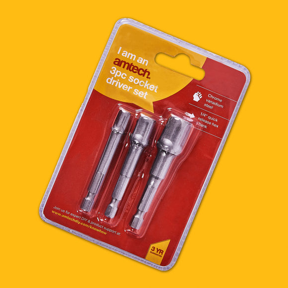 3pc 1/4" HEX. SOCKET DRIVER SET
