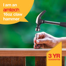16oz (450g) CLAW HAMMER - STEEL SHAFT