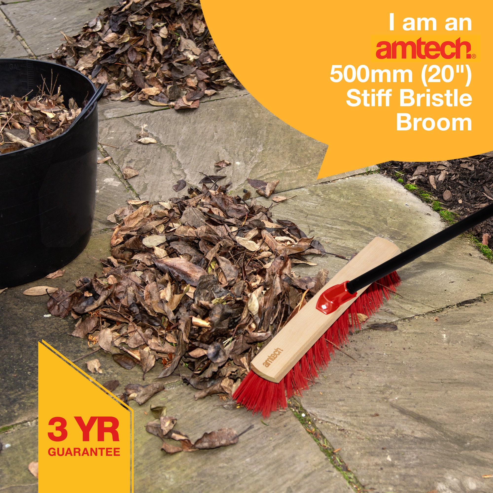 500mm (20") STIFF BRISTLE BROOM SET