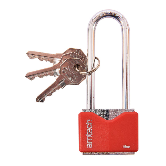 40mm LONG SHACKLE RHOMBIC CHROME PLATED IRON PADLOCK