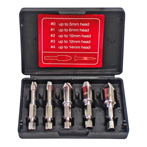 5pc CROSS HEAD SCREW REMOVER SET