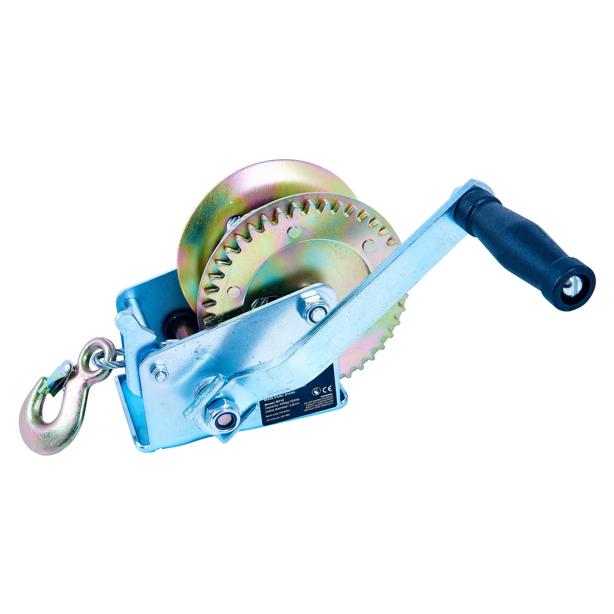 Amtech S1000 Heavy Duty Boat Winch, Hand Winch Pulley with 10m Steel ...