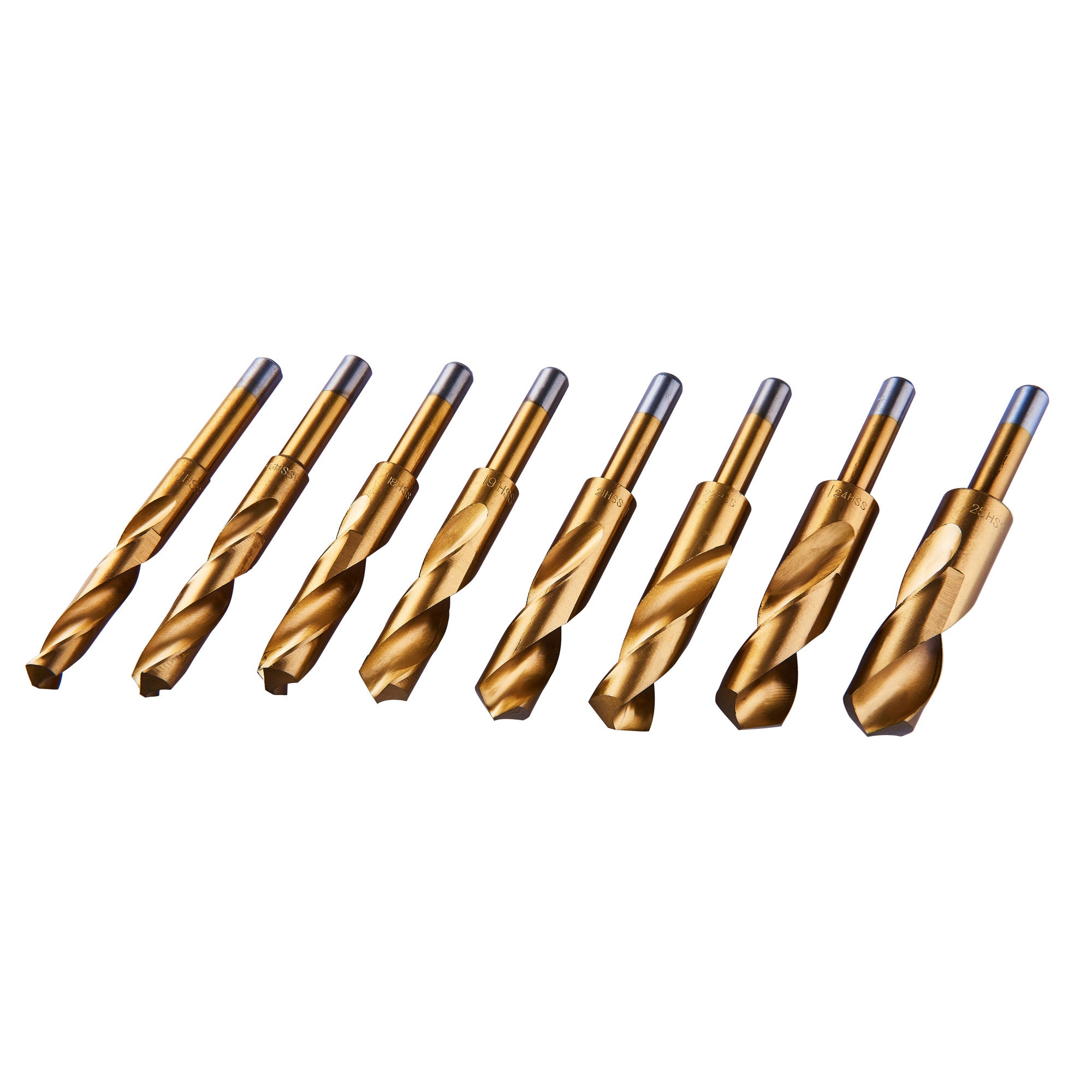 8pc 1/2" HSS TITANIUM NITRIDE BLACKSMITHS DRILL BIT SET