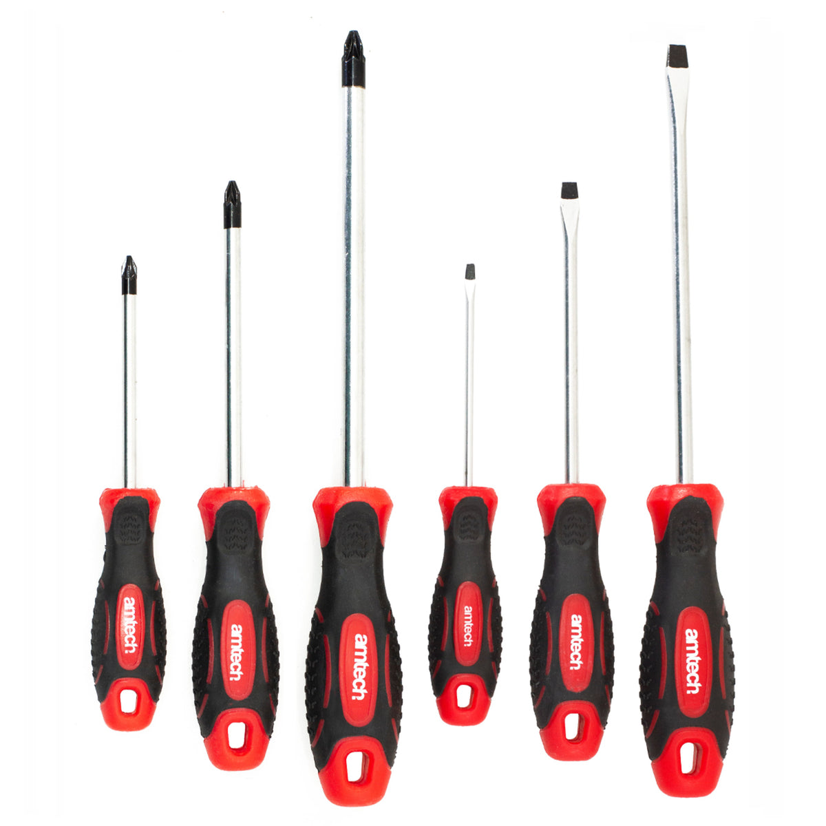 Amtech Screwdriver Set Amtech L0665 General Purpose Screwdriver Set, 6Pcs, 3 Pozi & 3 Slotted ...
