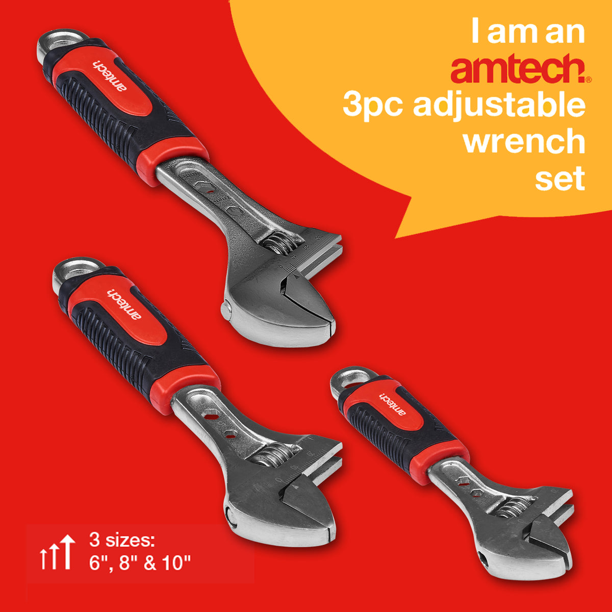 3pc Adjustable Wrench Set (6
