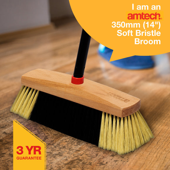 350mm (14") SOFT BRISTLE BROOM SET