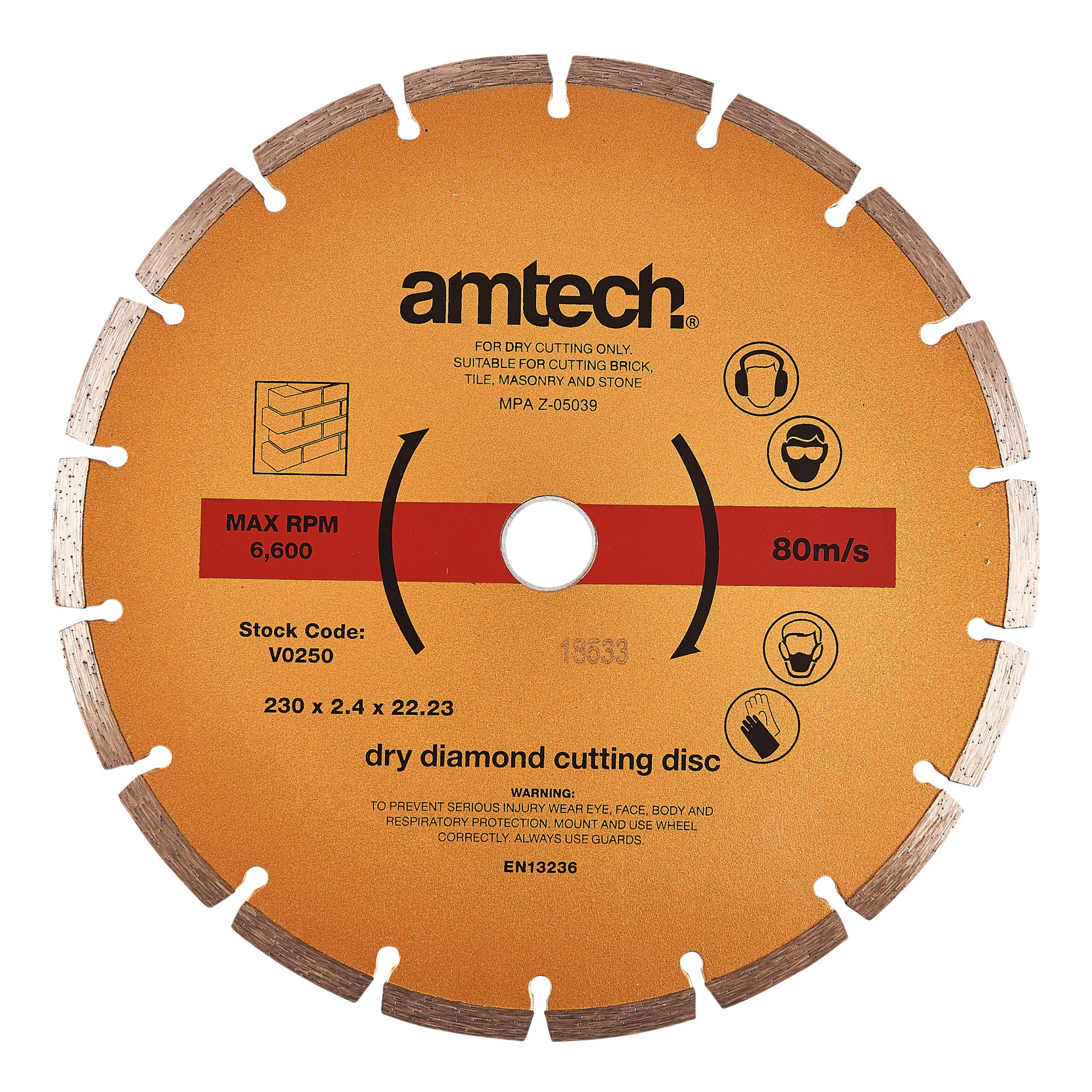 230 x 2.4mm SINTERED DIAMOND CUTTING DISC