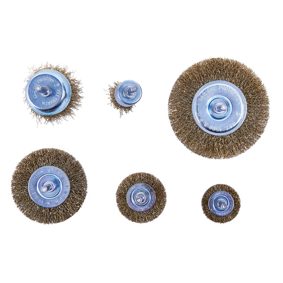 6pc WIRE WHEEL BRUSH SET