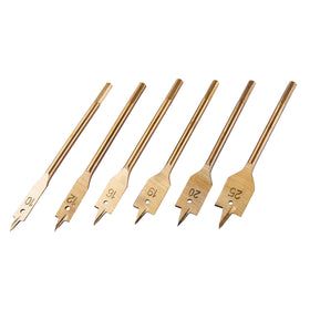6pc FLAT WOOD BIT SET - TITANIUM