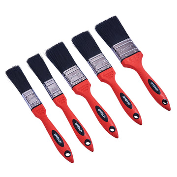 5pc NO BRISTLE LOSS PAINT BRUSH SET - SOFT HANDLE