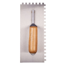 11" NOTCHED 8x8mm FLOAT TROWEL - WOODEN HANDLE
