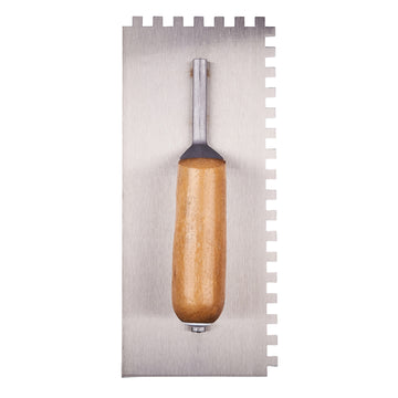 11" NOTCHED 8x8mm FLOAT TROWEL - WOODEN HANDLE