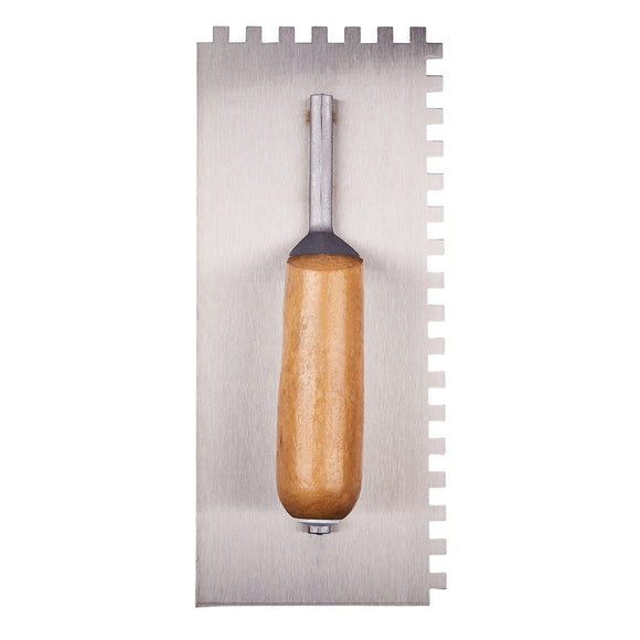 11" NOTCHED 8x8mm FLOAT TROWEL - WOODEN HANDLE