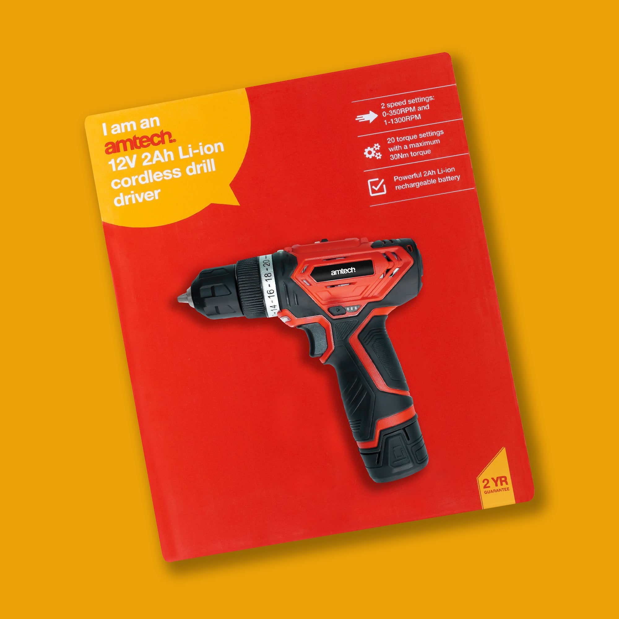 12V 2Ah Li-Ion Cordless Drill Driver - Fallback Image