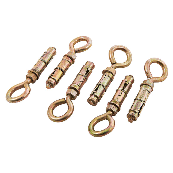 6pc 8mm CLOSED HOOK BOLTS