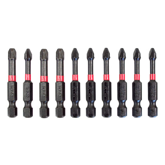 10pcs 50MM IMPACT SCREWDRIVER BITS (PZ&PH)