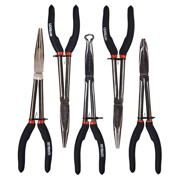 5pc 11" LONG REACH PLIER SET