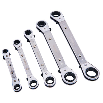 5pc OFFSET RING RATCHET SPANNER SET