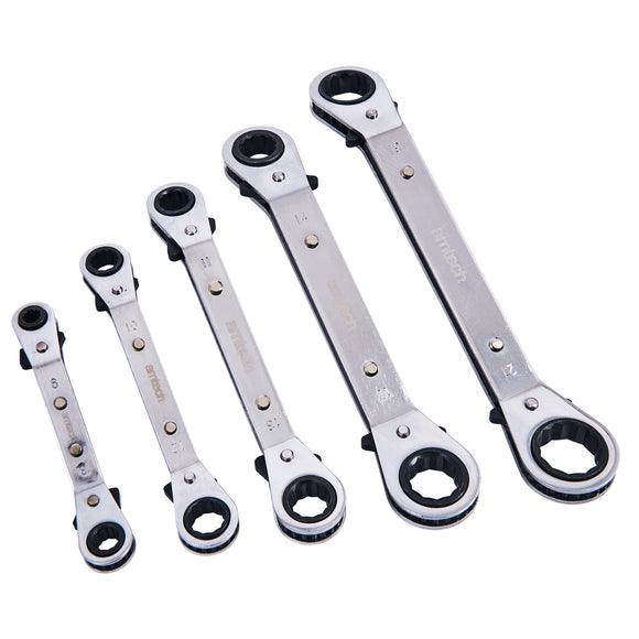 5pc OFFSET RING RATCHET SPANNER SET