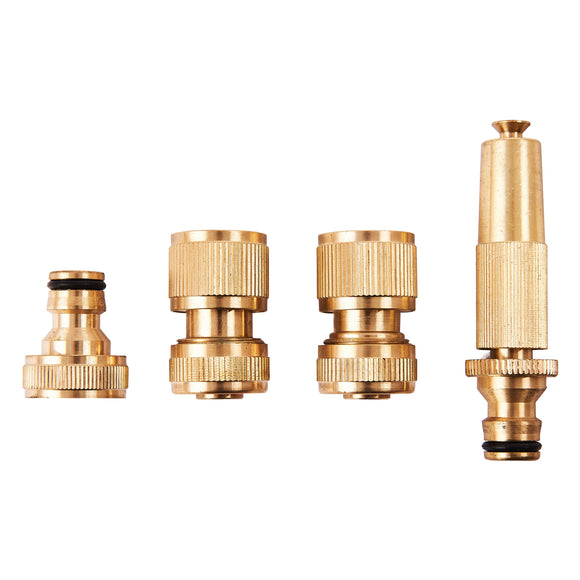 4pc BRASS HOSE FITTING SET