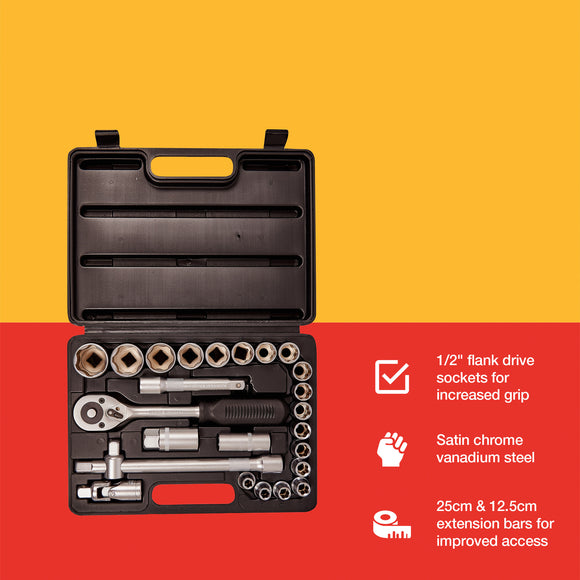 25pc 1/2" DRIVE SOCKET SET