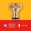 3/4" BRASS HOSE CONNECTOR - MALE