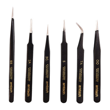6pc COATED TWEEZER SET