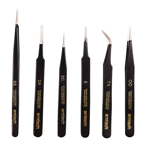 6pc COATED TWEEZER SET