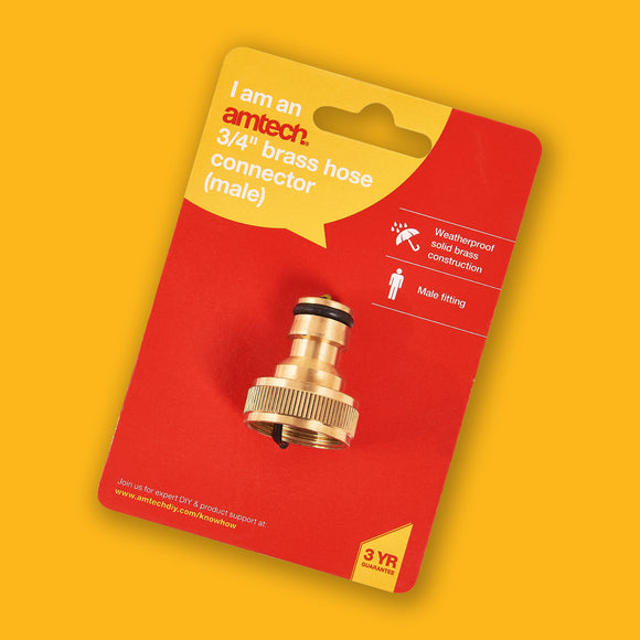 3/4" BRASS HOSE CONNECTOR - MALE