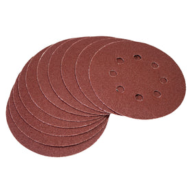 10pc CIRCULAR SANDING SHEET SET (P120 GRIT. DIA 125MM)