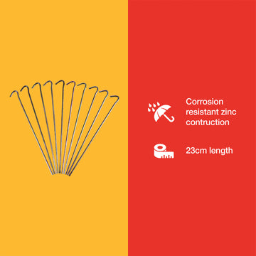 10pc METAL GARDEN PEGS