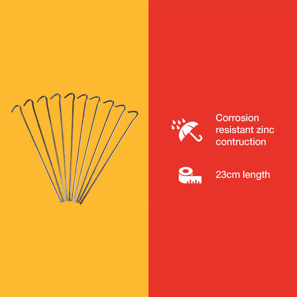 10pc METAL GARDEN PEGS