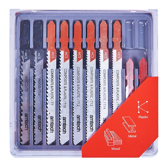 10pc MIXED JIGSAW BLADES - T-SLOT FITTING