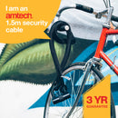 1.5m PVC COATED 8mm DIA. BRAIDED STEEL CABLE