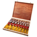 8pc SPLIT PROOF CHISEL SET IN WOODEN BOX