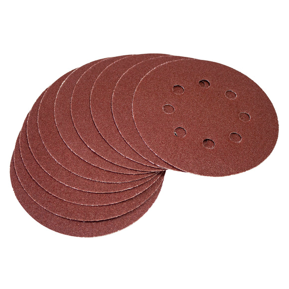 10pc CIRCULAR SANDING SHEET SET (P80 GRIT, DIA 125MM)