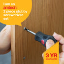2pc STUBBY SCREWDRIVER SET (PZ2 AND SLOTTED 6MM)