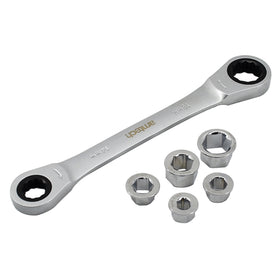 6pc METRIC GO-THROUGH 72T CRV RATCHET SPANNER SET