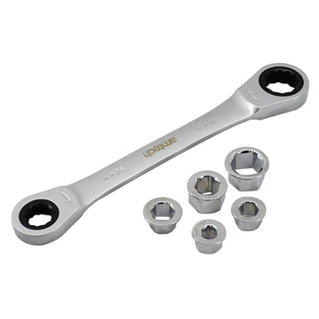 6pc METRIC GO-THROUGH 72T CRV RATCHET SPANNER SET