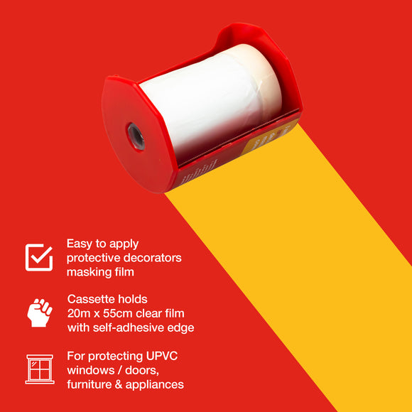 DECORATORS MASKING COVER WITH CUTTER (55 cm x 20M)