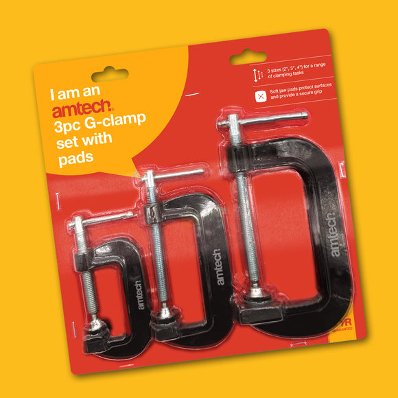 3 pcs G-CLAMP SET WITH PADS