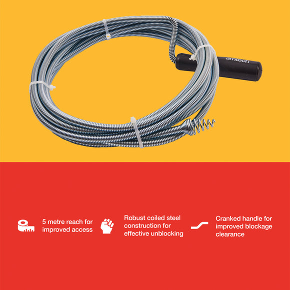 FLEXIBLE DRAIN & WASTE PIPE UNBLOCKER