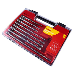 8pc SDS DRILL BIT SET IN HINGED PLASTIC CASE