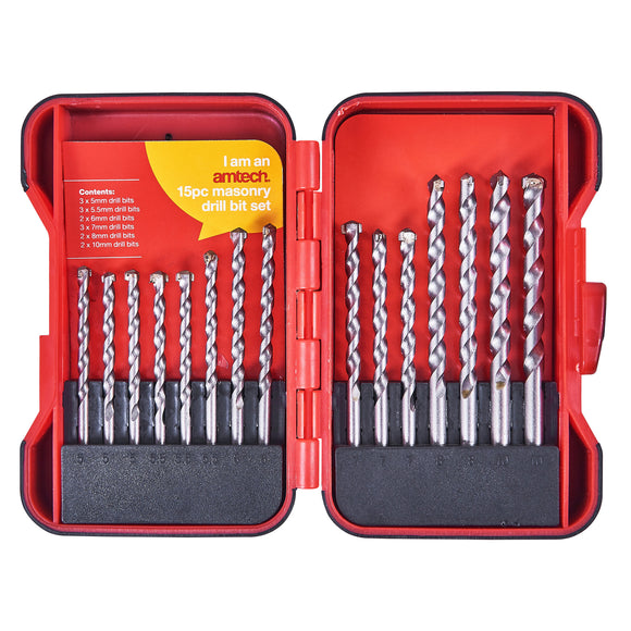15pc MASONRY DRILL BIT SET