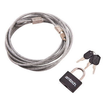 3m x 4mm SECURITY CABLE & PADLOCK