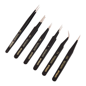 6pc COATED TWEEZER SET