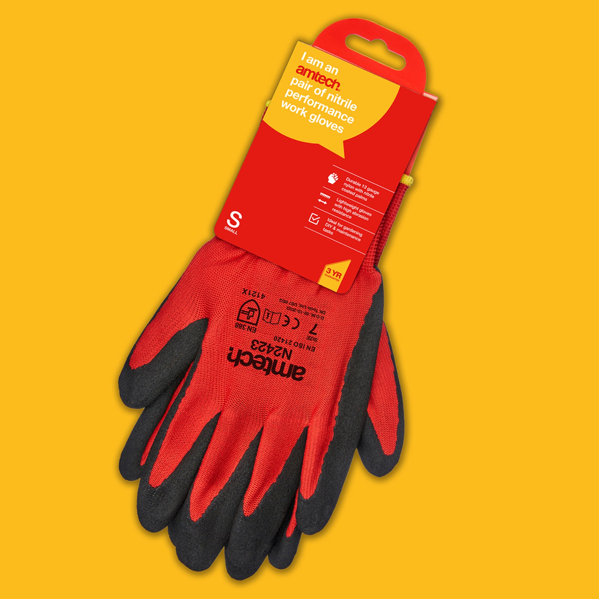 NITRILE PERFORMANCE WORK GLOVES SMALL (SIZE:7)